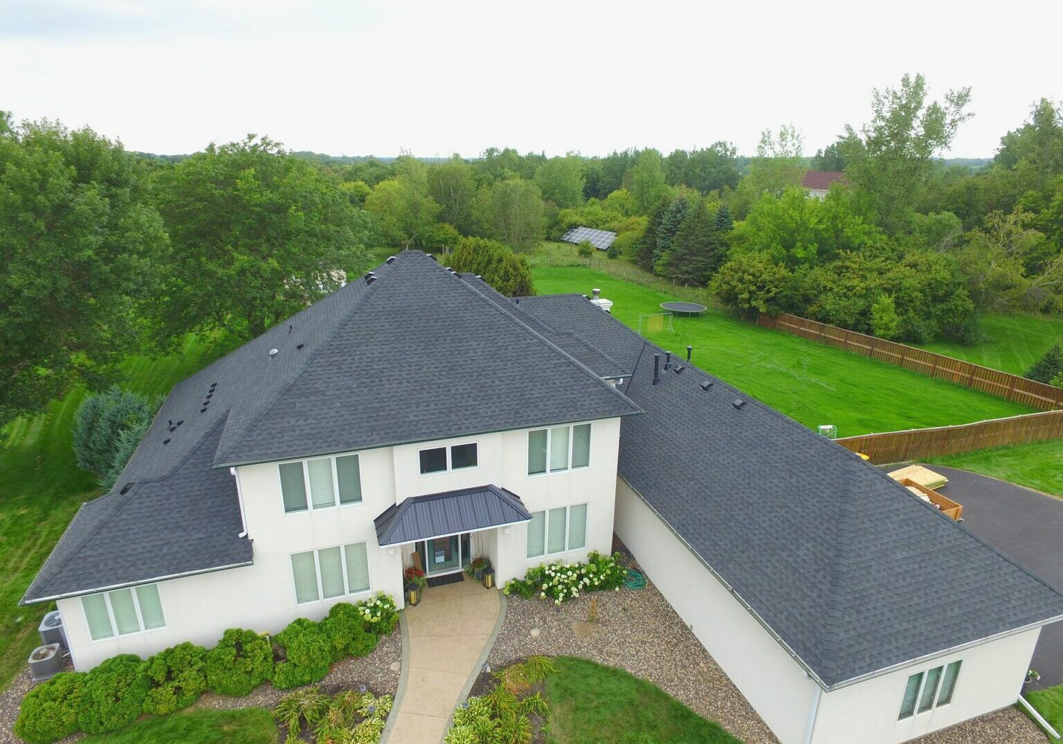 Aerial View of New Shingle Roof in Twin Cities